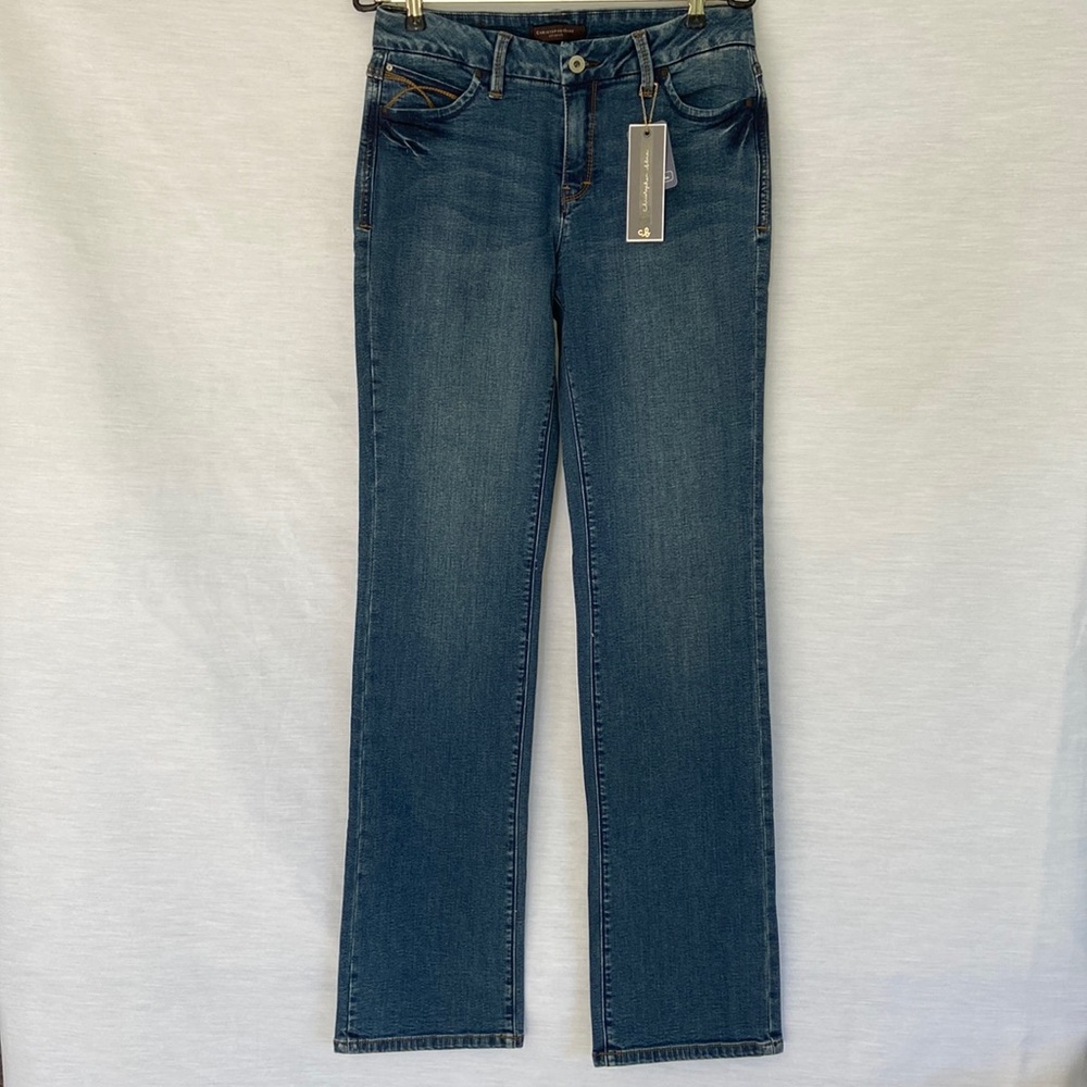 Christopher Blue denim stretch jeans Ric style medium rise Size 8 New with tag